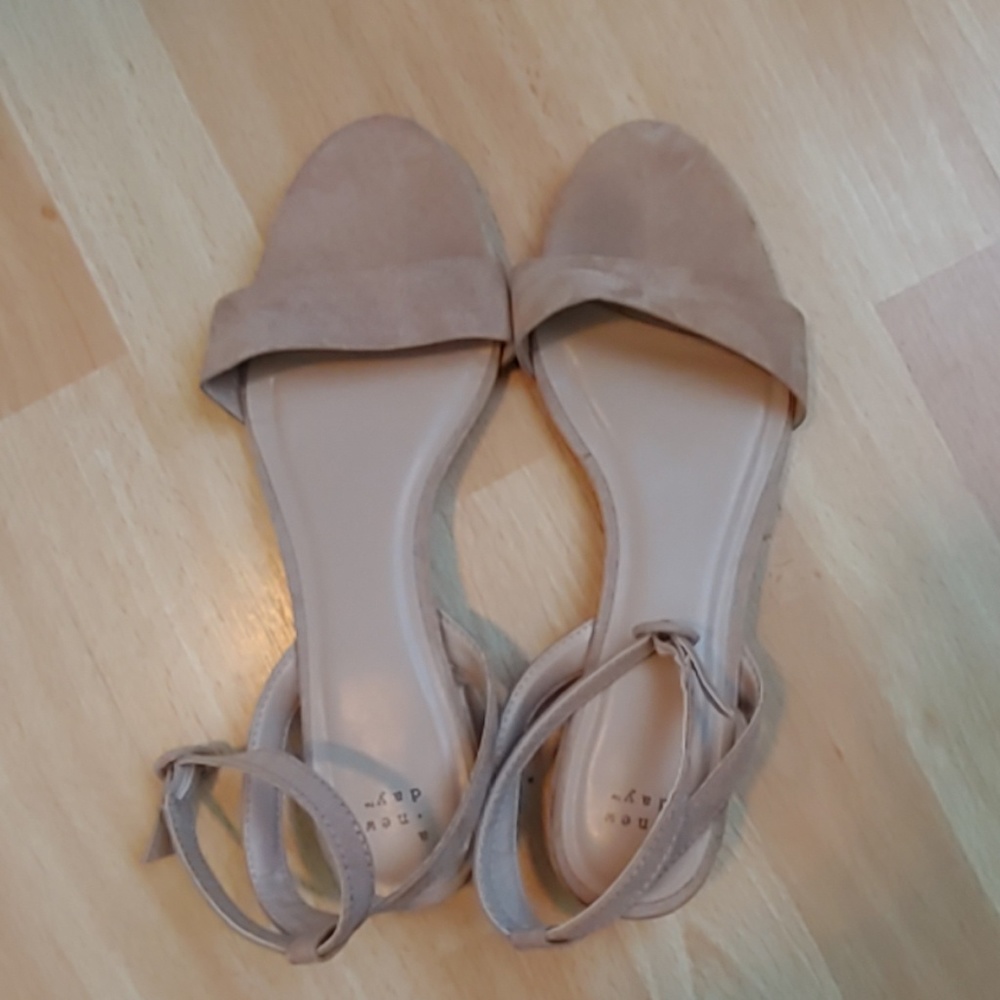 Target Faux Suede Sandals, Gently Used